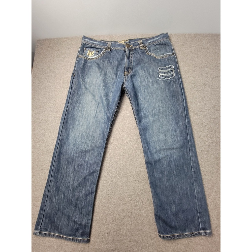 Jordan Craig Men's Distressed Jeans 42x32 Baggy Y2K Skater Denim